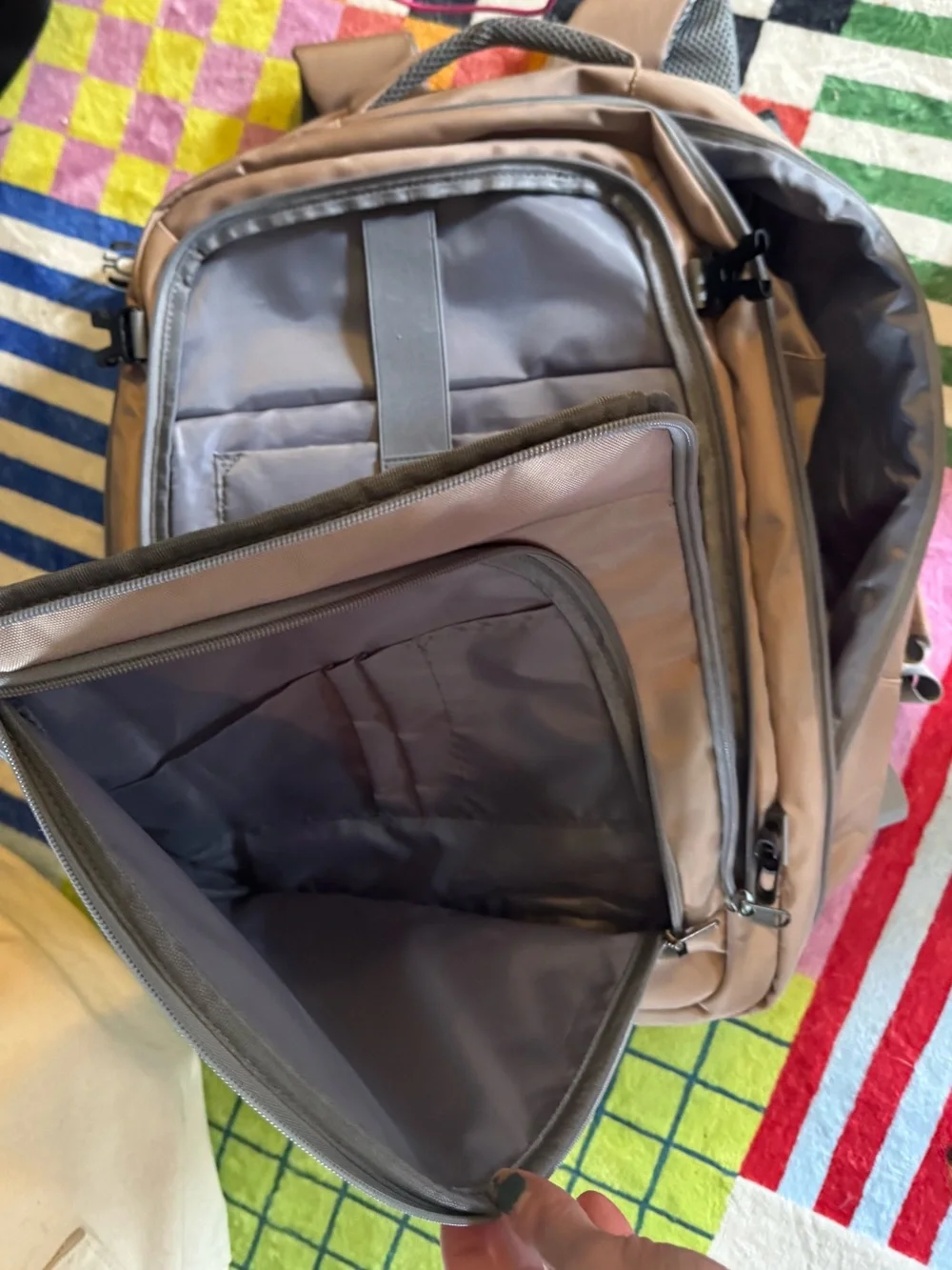 Men's Tan Travel Backpack - Spacious Everyday Bag